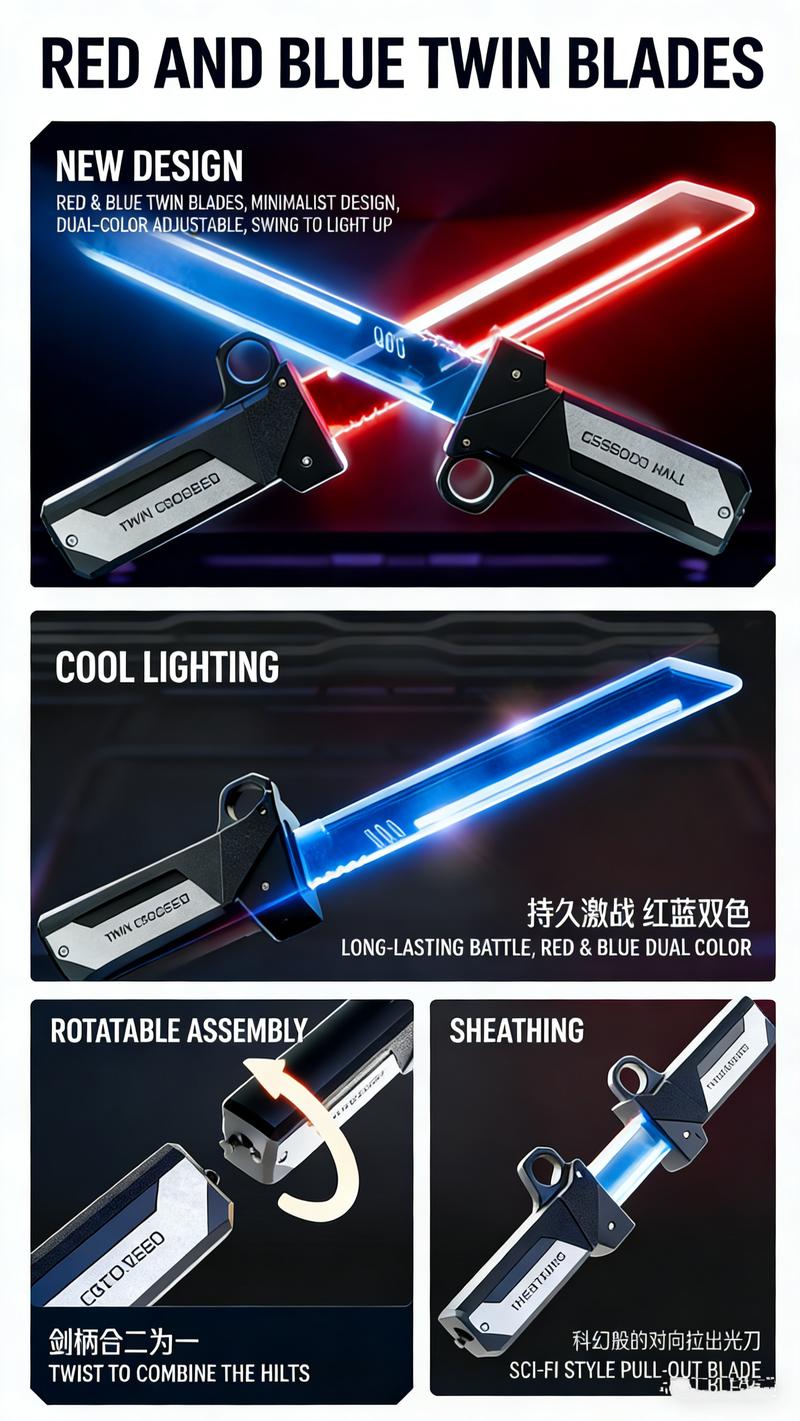 【SaberX】2026 Dual-Color LED Retractable Toy Sword – Swing-Activated Light Blade, Plug-In Dueling Play Sword for Kids & Collectors