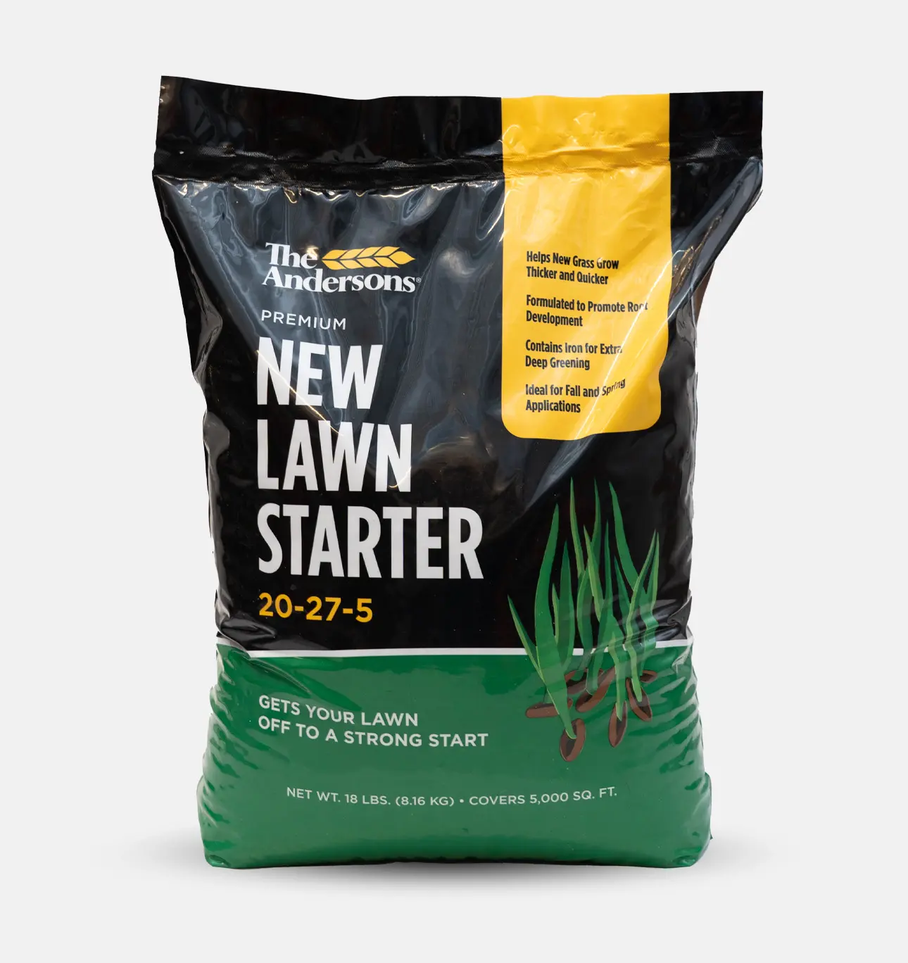 The Andersons Premium New Lawn Starter 20-27-5 Fertilizer - Complete NPK for Vigorous Seedlings & Root Establishment