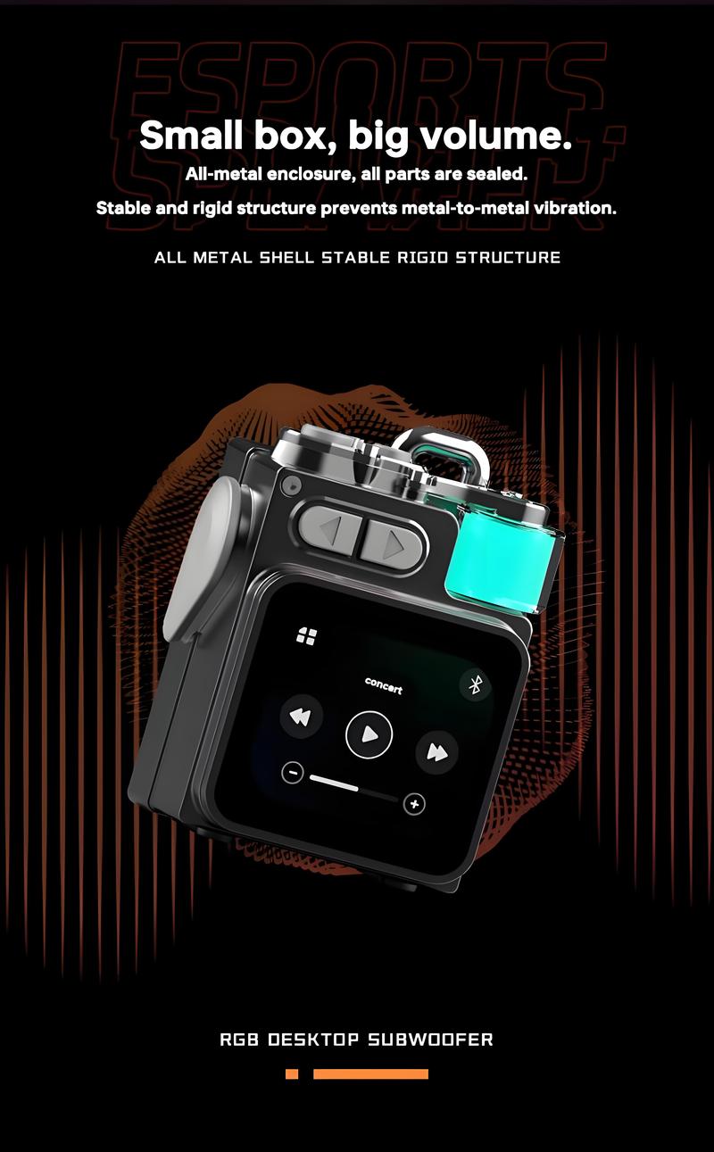 DK08 Smart Touchscreen Bluetooth Speaker: Ultra-Mini Portable Wireless Sound System with FM Radio, Subwoofer, Rechargeable Battery for Home, Office, Outdoor & Smartphone The Perfect Gift for Christmas, Birthday