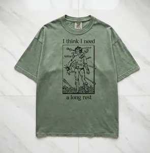Comfort Colors I Think I Need A Long Rest Shirt - DND Graphic Tee - Funny Dungeons and Dragons T-Shirt, Game Shirt