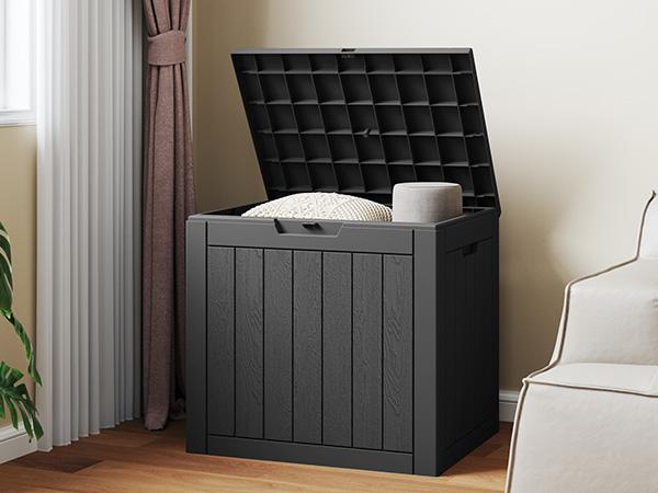 31 Gallon Deck Box, Lockable Outdoor Storage Box Indoor and Outdoor Use, Waterproof Resin Package Delivery Box 31 Gallon Deck Box, Lockable Outdoor Storage Box Indoor and Outdoor Use, Waterproof Resin Package Delivery Box