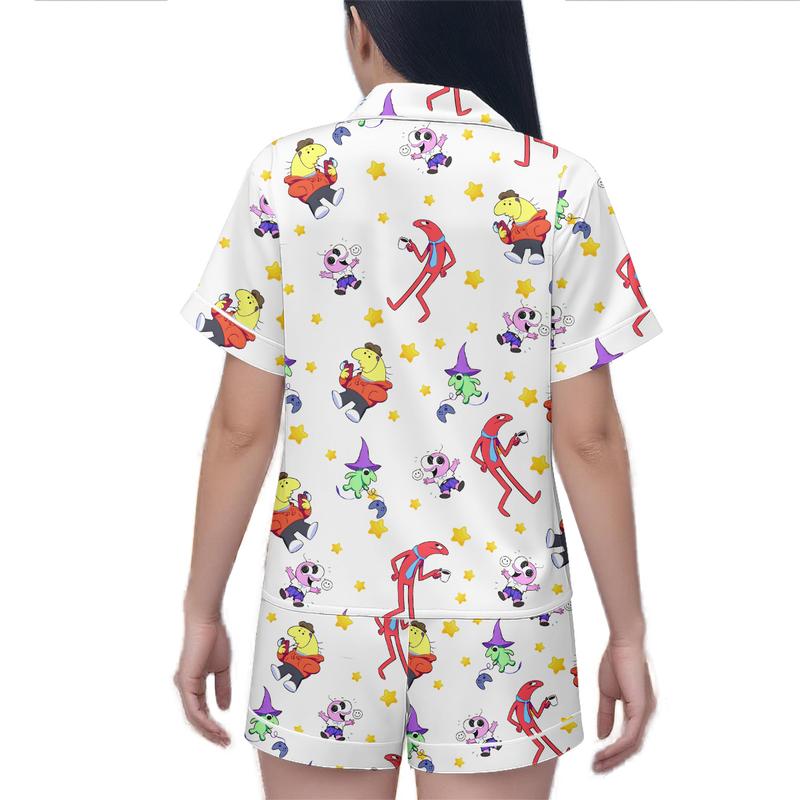 Smiliingg Friiends Cartoon Short Pajamas Set, Funny Cute Character Collection Design Loungewear, Gift For Fans, Merch Comfy Sleepwear | 210126.R0388.ID02