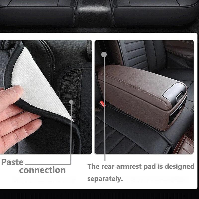 Premium Napa PU Leather Car Front Rear Seat Cover Full Set 5 Seat Protector Mat Breathable Cushion Pad Set Universal ,Full Surround Design with Storage Bag, with 2pcs Head Pillow and 2pcs Waist Pillow - Valentine's Day Gift For Lover
