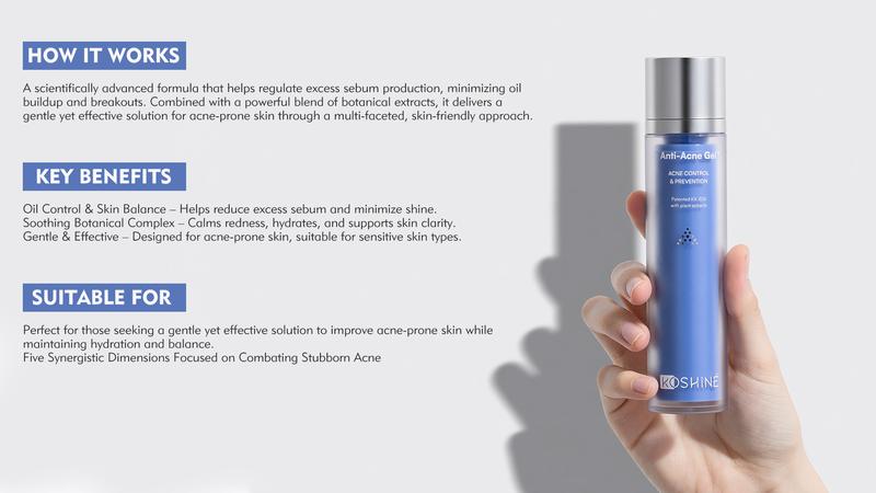 KOSHINÉ KX-826 Anti-Acne Gel | Advanced Skincare for Clearer, Balanced Skin Suitable for Men and Women(50ml))