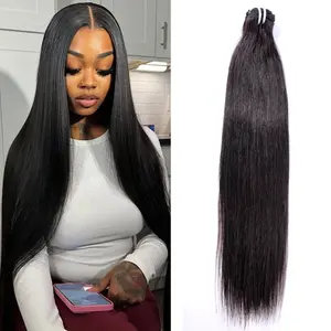 Msgem Hair Brazilian Straight Human Hair Bundles 16A Grade 100% Human Hair Natural Color 3 Bundles or 4 Bundles Silky & Smooth No Chemical