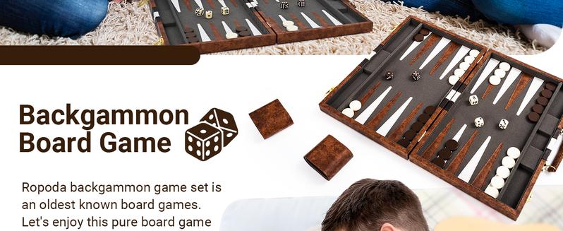(Summer Turn-Up)Ropoda Backgammon Board Game Set with Top Quality Materials and Superb Craftsmanship for Travel, Outdoors, or Game Night, Summer Turn Up & Father's Day Deal