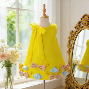 6096 Flower Girl Birthday Party Fashion Show Piano Performance Heme Party Holiday Cute Girls Bow Ball Gown Dress