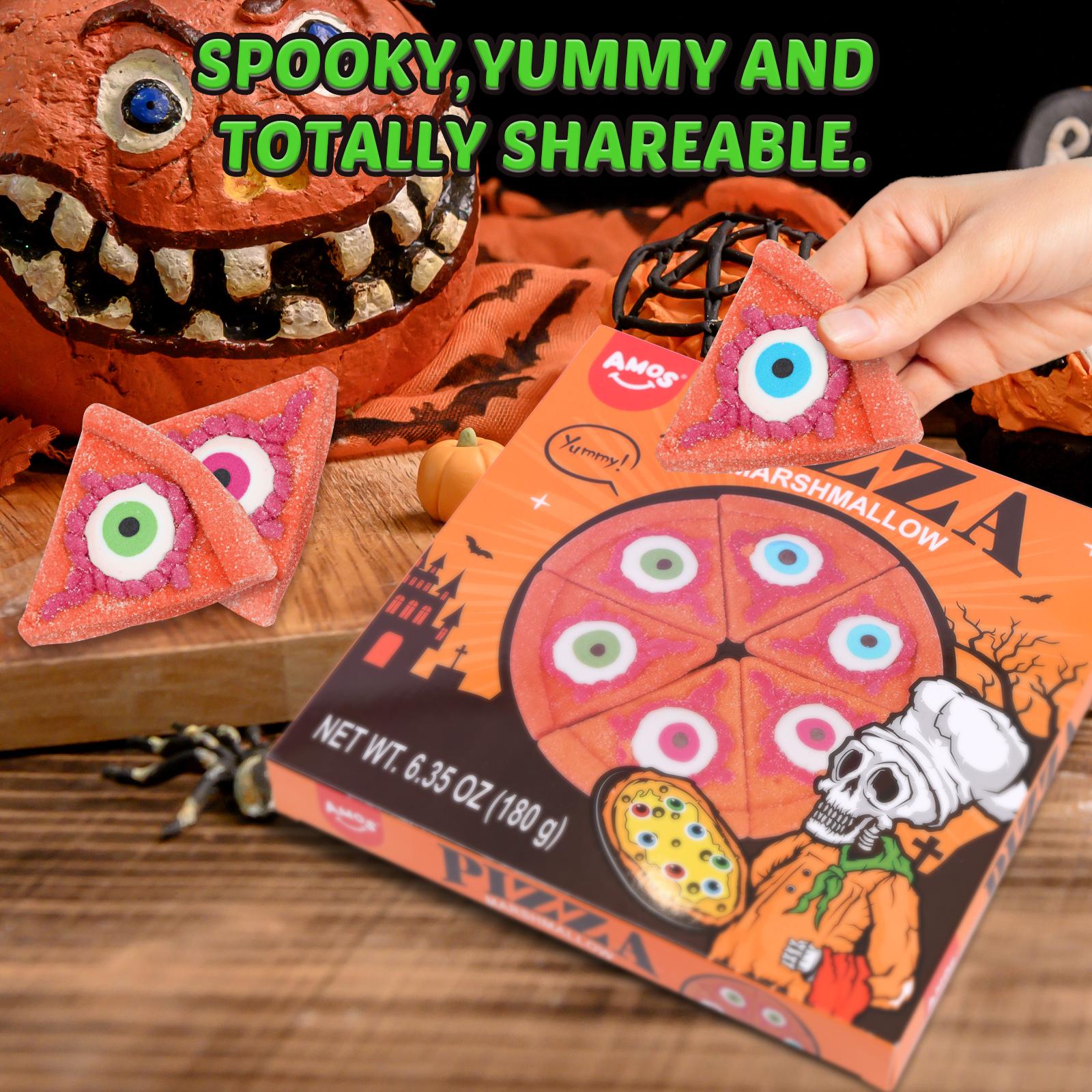 Amos Halloween Gummy Party Pack – Eyeballs, Body Parts, Mummy & More! | Spooky Candy Box for Trick-or-Treating | FREE Gift Bag Included