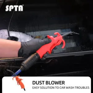 SPTA Air Pressure Blow Gun, 100mm High Power Air Detail Nozzle Blow Gun, Air Blow Gun with Anti-slip Rubber Coated Metal Handle, Adapt to Car Clean Care, Computer dust removal and household cleaning Airbrush Tool Home