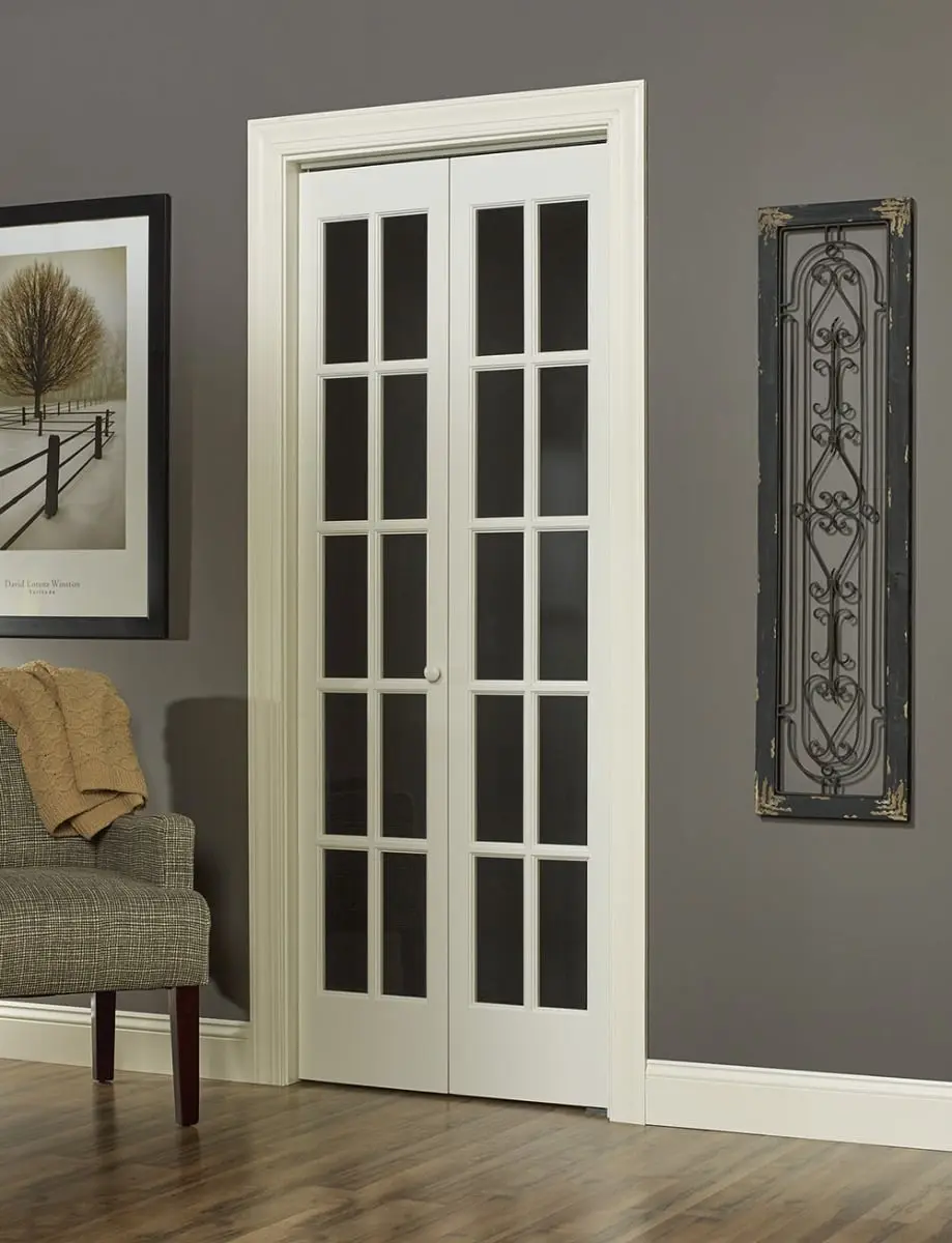 212 MAIN Traditional 10-Lite Divided Bifold Door - American Unfinished Pine, 32x80 in, 62 Lbs., Model 852728, Hardware Kit Included, Paint-Ready for Entryway/Bedroom, Tempered Glass Panels (Varnish/Stain Compatible), 32 X 80 In.