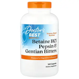 Doctor's Best Betaine HCl, Pepsin and Gentian Bitters, 360 Capsules