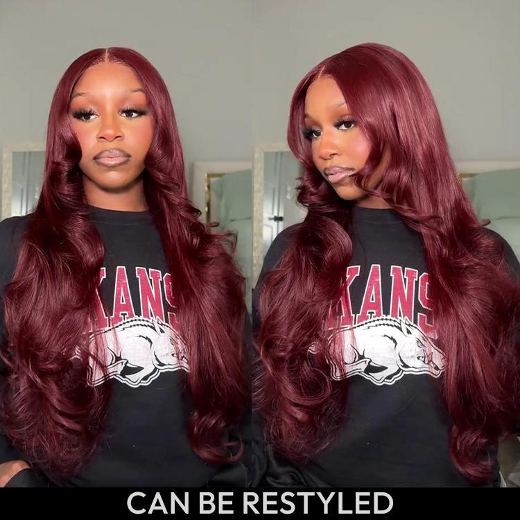 [Spring Musts] Wiggins Hair Cherry Cola Red Color Glueless Human Hair Wigs Straight Wig 5x7 Lace Closure Human Hair Pre Cut Pre Plucked Ready to Go Glueless Wigs WeeklyDeals #SpringStatements