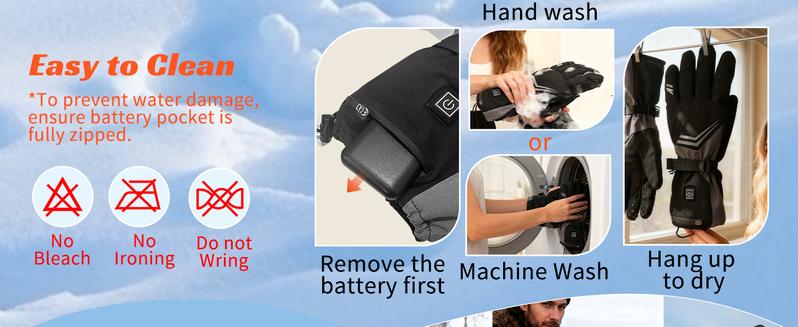 Winter Electric Heated Gloves with Light, USB Touchscreen Gloves for Men & Women - Hand Warmers with Finger Heating, 5V 7500mAh Battery for Hunting, Fishing, Skiing, Motorcycle