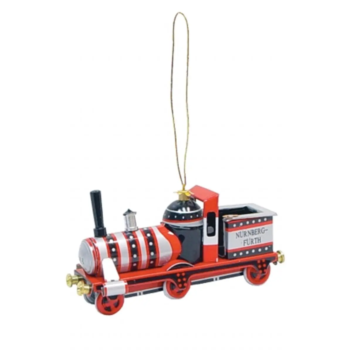 SHAN AT12 American Retro Hanging Ornament - Red Train Decorative Metal Holiday Collectible Tin, 1h x 2w x 3.75D In., No Assembly Required, None, Locomotive, American Retro Hanging Ornaments