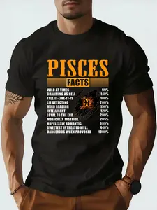 Pisces Facts T-Shirt Pisces Birthday Gifts T-Shirt, Suitable for Mens & Womens Outdoor T-Shirt, 100%cotton, S-XXXL