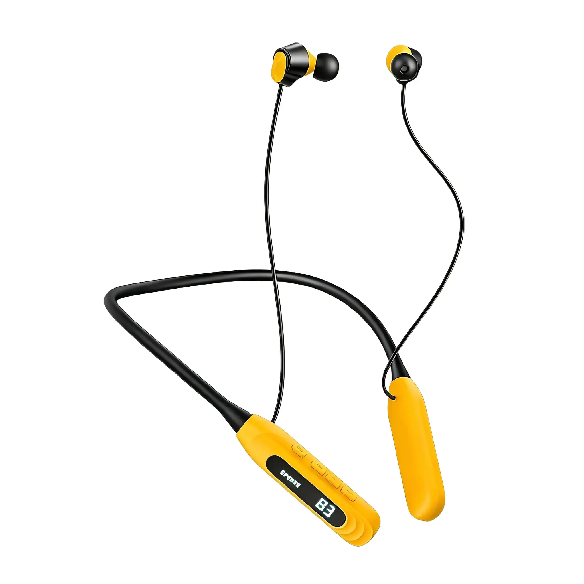 I58 Neckband Sports Bluetooth Headphones, Cable Management Design Wireless Earbuds with LED Battery Display, Sweatproof Running Workout Bluetooth Earphones Audio Electronic