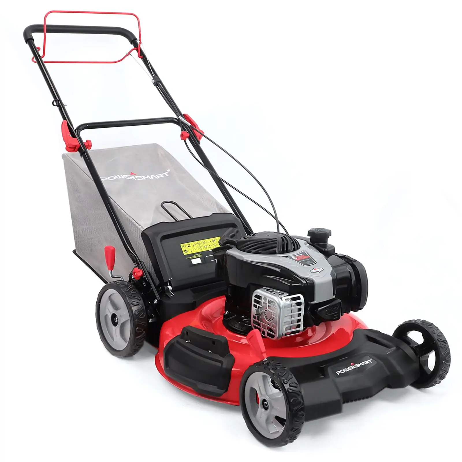 PowerSmart Self Propelled Gas Lawn Mower, 22-Inch with 140cc Briggs and Stratton E550 Engine 3-in-1 Rear-Wheel Drive Lawnmower with Bagging(HB8622S)