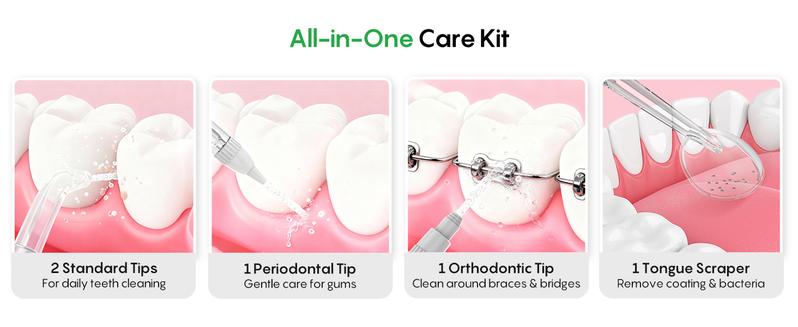 FRESKO Water Dental Flosser – 50-Day Battery, 10 oz Tank, 5 Tips, Waterproof & Gentle for Braces/Sensitive Gums FRESKO Water Dental Flosser – 50-Day Battery, 10 oz Tank, 5 Tips, Waterproof & Gentle for Braces/Sensitive Gums