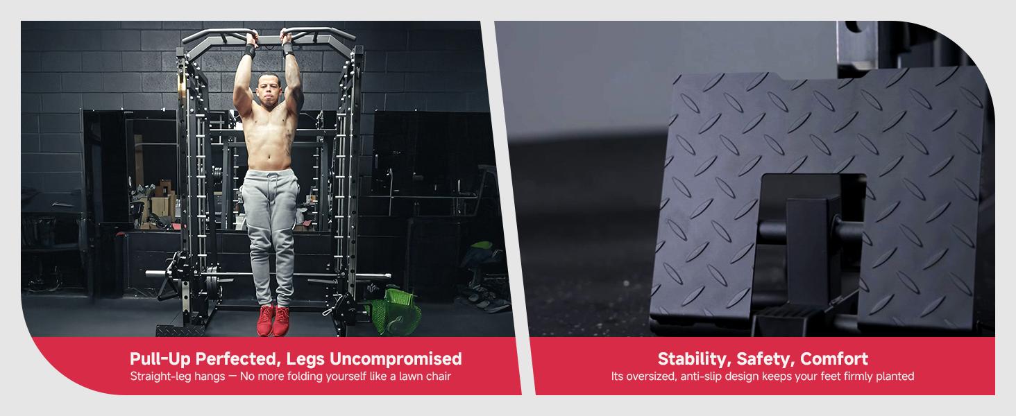 MIKOLO Smith Machine, 2200lbs Squat Rack with LAT-Pull Down System & Cable Crossover Machine, Training Equipment with Leg Hold-Down Attachment Home Gym Station Home Gym AdjustableMIKOLO SpringStatements