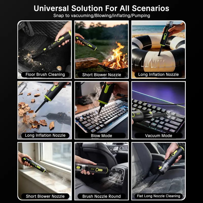 SEESE Car Vacuum Portable Cordless, 20000Pa 2 in 1 Vacuum Cleaner&Air Duster, 100W Brushless Motor Handheld Vacuum Cordless with 6000mAh Battery, Multi-Nozzles for Car, Home, Office, Pet toolupgrade SEESE Car Vacuum Portable Cordless, 20000Pa 2 in 1 Vacuum Cleaner&Air Duster, 100W Brushless Motor Handheld Vacuum Cordless with 6000mAh Battery, Multi-Nozzles for Car, Home, Office, Pet toolupgrade
