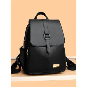 Women's New Korean Style Simple Fashion Backpack, Large Capacity Casual Shoulder Bag, Soft Leather Student Bookbag, Casual Travel Backpack