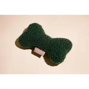 Green Sherpa Bone Shaped Plush Toy 8"