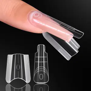 Makartt Sandwich Dual Nail Forms: Long Coffin Tapered & Extra Long Coffin & Long Almond Shape Molds for Gel Extension, 280Pcs 14 Sizes, for Builder, Poly Nail Gel or Acrylic System, Reusable, Easy and Quick Home Salon Manicure DIY