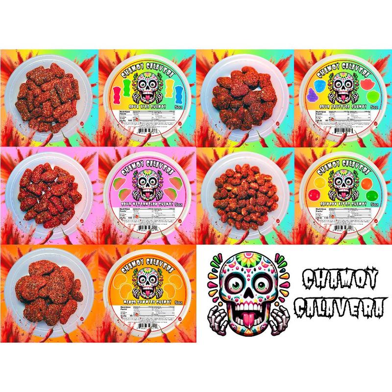 Sour Blue Raspberry Gushiez 6oz Jar - Sour Candy -  sour snack | Chamoy Calavera sour snack blue razz rasberry gushers sour belt sweet tiktok viral Fruity Flavor