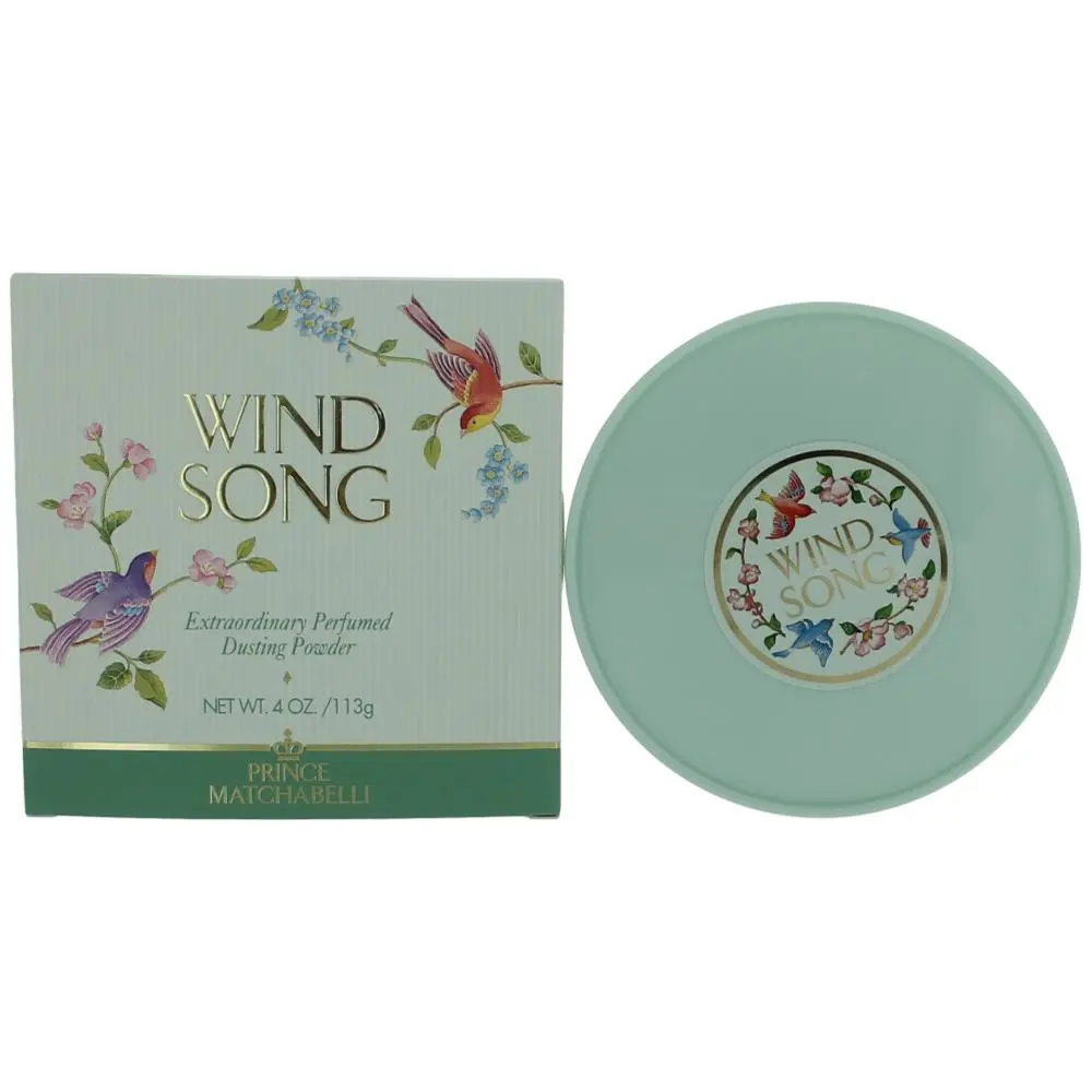 Women's Wind Song Perfumed Dusting Powder, 4 oz - Classic Floral Scent Blend with Fruity, Musk, Amber Notes for Body Moisturizing