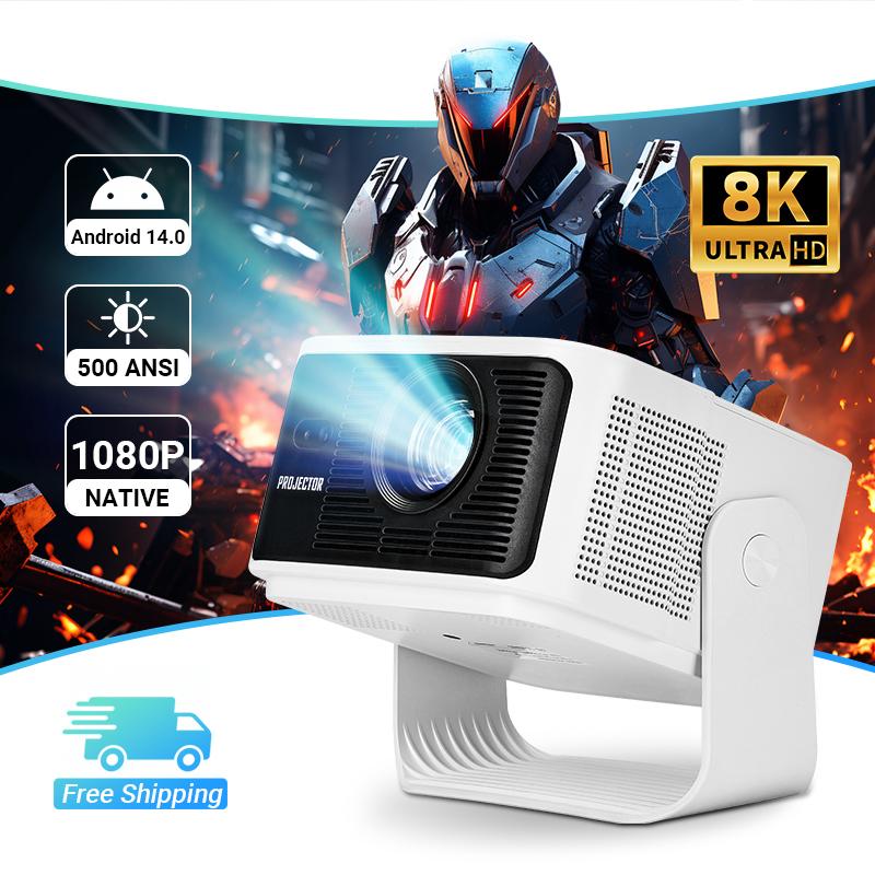 HY350MAX 500ANSI Gaming Projector Native 1080P 8K Decoding WiFi6 BT5.4 Auto Focus 4ms Latency Ultra Short Throw Home Cinema Projector