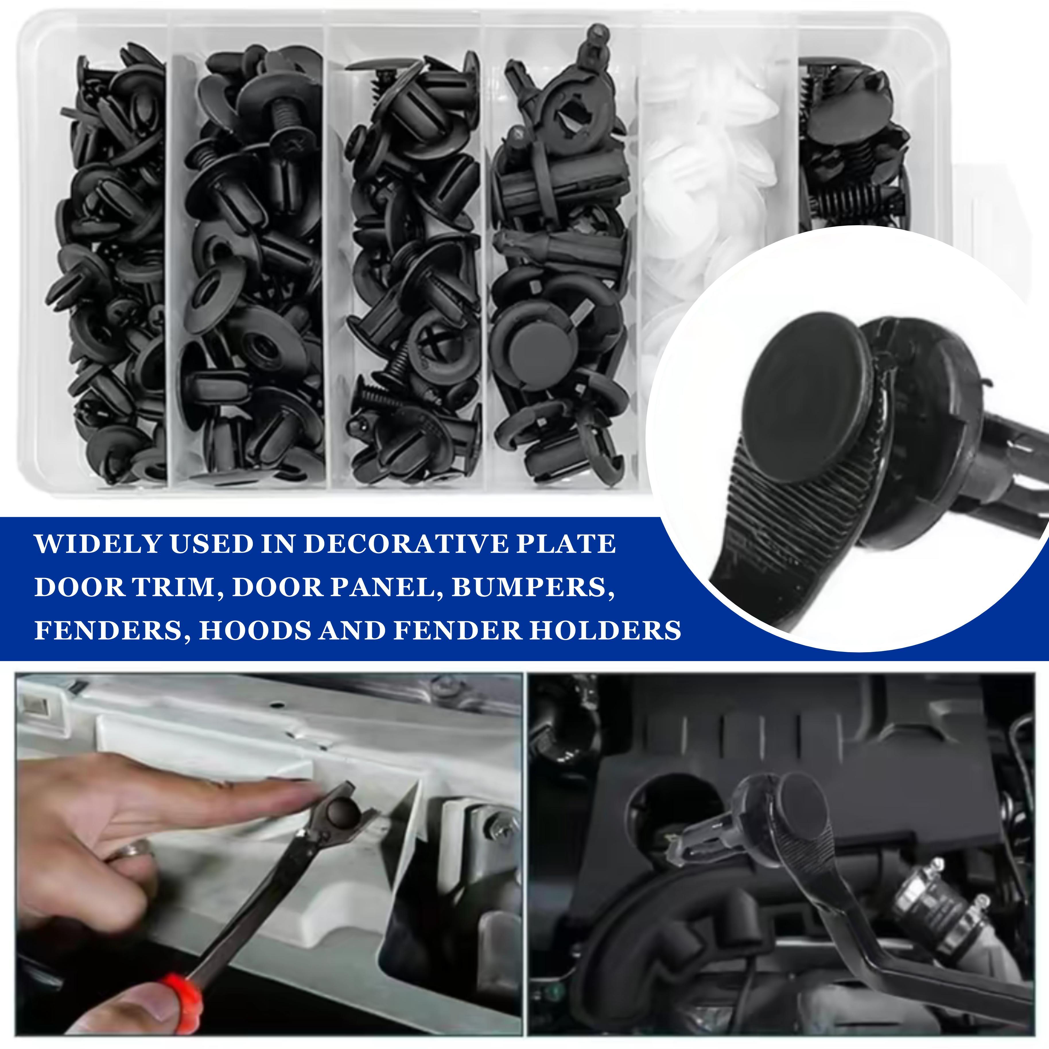[200-PC 6-Size Complete Set] Automotive Plastic Rivet Clips & Retainers - Heavy-Duty Push Pin Fasteners for Universal Fender, Bumper, and Body Panel Installation