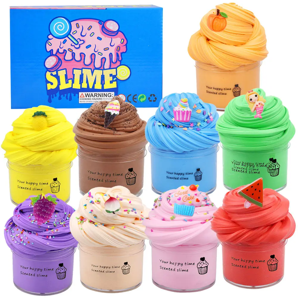 NOMI 9 Pack Cake Butter Slime Kits, Soft and Non-Sticky Slime Kit Party Favors for Girls and Boys, Easter gifts, Easter Basket Stuffers for Boys Girls Candy