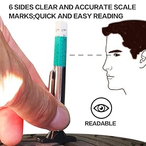 2 Counts 25mm Car Tire Tread Depth Gauge Color Coded, Universal Car Tire Tread Depth MeterReads in MM and 32nds, Quickly Identifies Tread on Tires