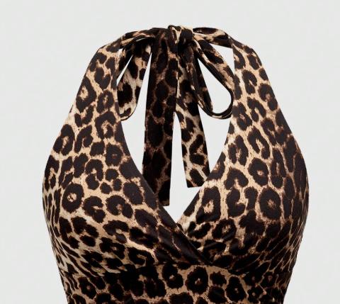 Hot-Selling Leopard Print Women’s Halter Casual Tank Top — European & American Style for Spring/Summer/Autumn