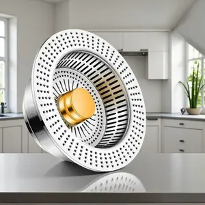 Universal Sink Pop-Up Core 304 Stainless Steel | Odor Proof Insect Proof Anti-Clog Filter | Press to Store Water Pop-Up Drain | Fast Drainage Easy Clean | Seal Anti-Leak Blocks Bugs Cockroaches Harmful Gases | Oversized Filter 1 Pack