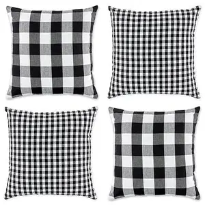 Design Imports  Gingham Buffalo Check Pillow Covers Set of 4