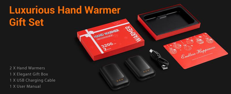 Hotdot Electric Hand Warmers 2 Pack, 6400mAh,1S heating, 16 Hrs Portable for Outdoor Camping Hunting Golf Accessories,Christmas gift,winter gift