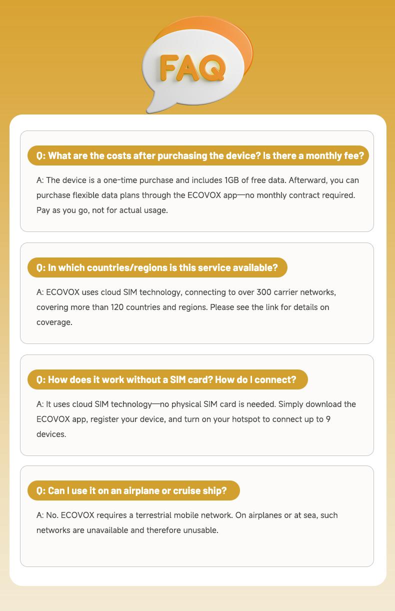 ECOVOX 2026 Upgraded Portable Mini WiFiHotspot 4G Data GlobalCoverage Tri-Band Car RV Travel Router with Extra-long Battery Life & Free 1GB Data Pocket WiFi