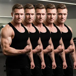 Fitness Party Ecstasy!5 men's tight sleeveless vest suit, wrinkle-resistant, easy to take care of, a set of training and going out on the street!