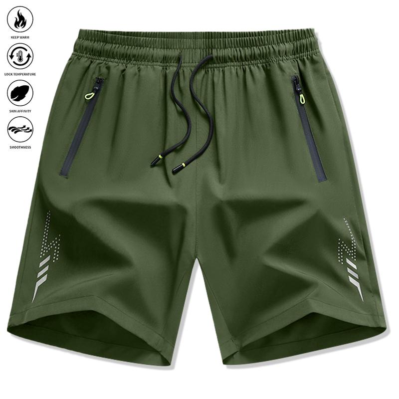 Quick-Dry Men's Fitness Shorts with Lightning Bolt Design - Breathable Lightweight Athletic Shorts for High Intensity Gym Training and Workout sessions
