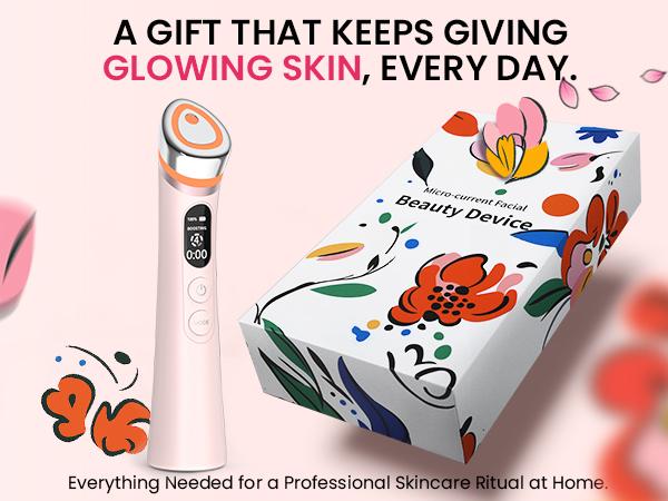 8-in-1 EMS Beauty Wand | 4-Color LED Light Therapy Face Massager | Skin Tightening, Wrinkle Reducer & At-Home Spa