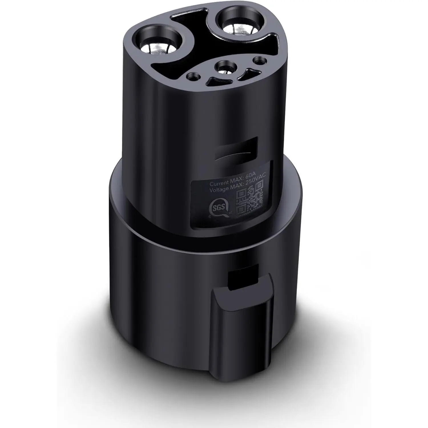 J1772 to Tesla NACS EV Charging Adapter - 60A, 250V, Black, Compatible with Tesla Model S/3/X/Y & Cybertruck Electric Vehicles, 60 Amp