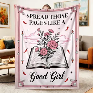 Soft Comfortable Funny Book Themed Throw Blanket,Cozy Flannel For Women Readers Perfect For Snuggling Reading Sessions BookTok Community Bed Sofa Essential