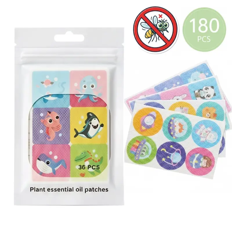 Plant-Based Mosquito Repellent Sticker Patches (180-Count) for Children & Adults, with Citronella, Lemongrass & Eucalyptus Essential Oils, Outdoor 24-Hour Protection, Natural Plant Based Ingredients