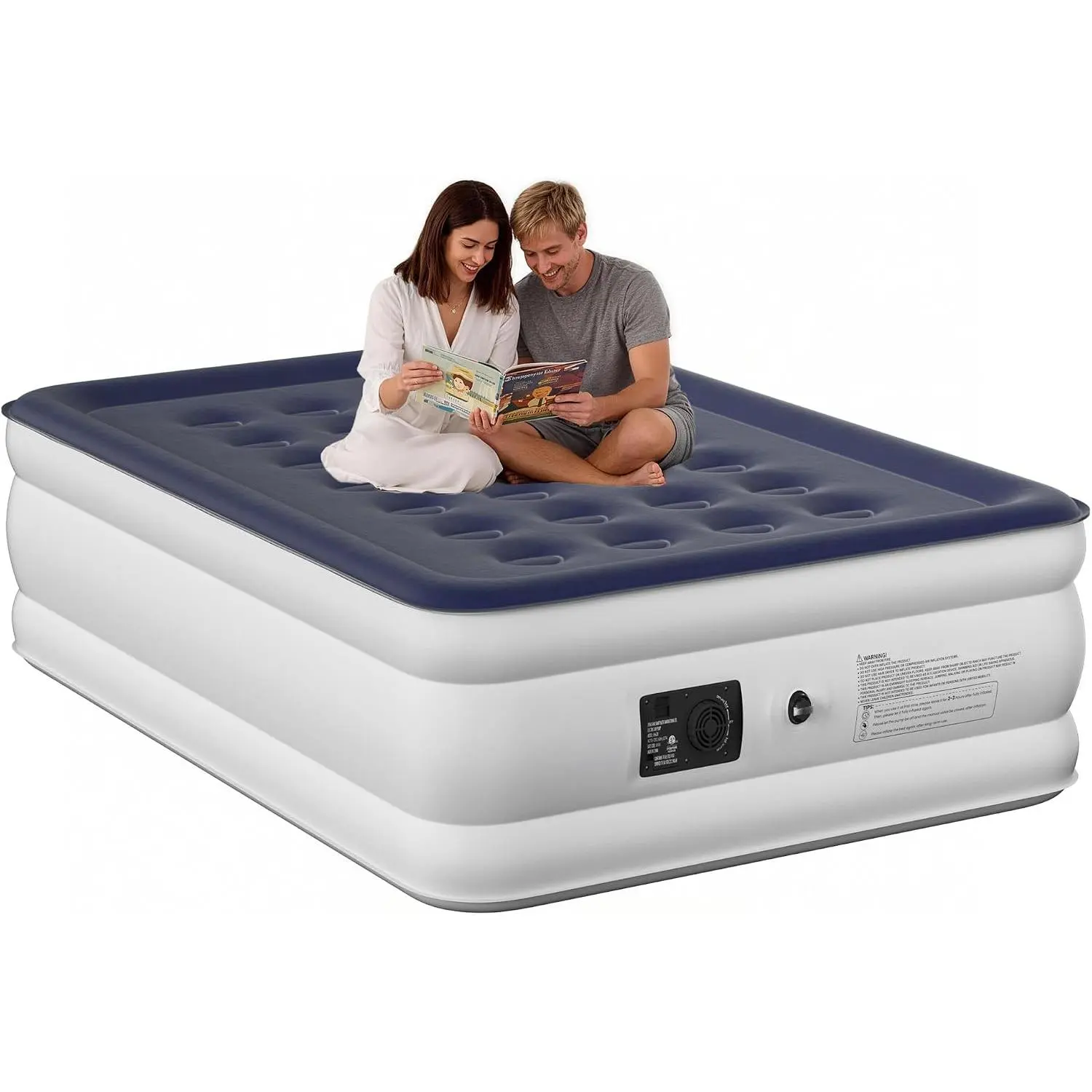 【Home Essentials】Full Air Mattress with Built-in Pump, 18 Inch Raised Inflatable Air Mattress, 600 lbs Max Honeycomb Comfortable Air Bed with Storage Bag, for Camping, Home and Guest Use,back to school,dorm essentials,home decor,home essentials