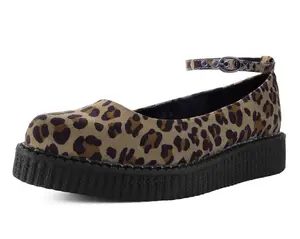 Leopard Pointed Ballet Ankle Strap Creeper