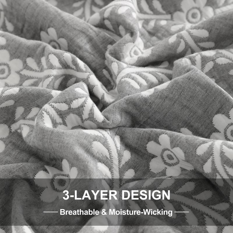 Bedsum 2 Pcs Muslin Cotton Pillowcase,Soft Breathable & Hypoallergenic, Care for the Skin,Bedding Accessories