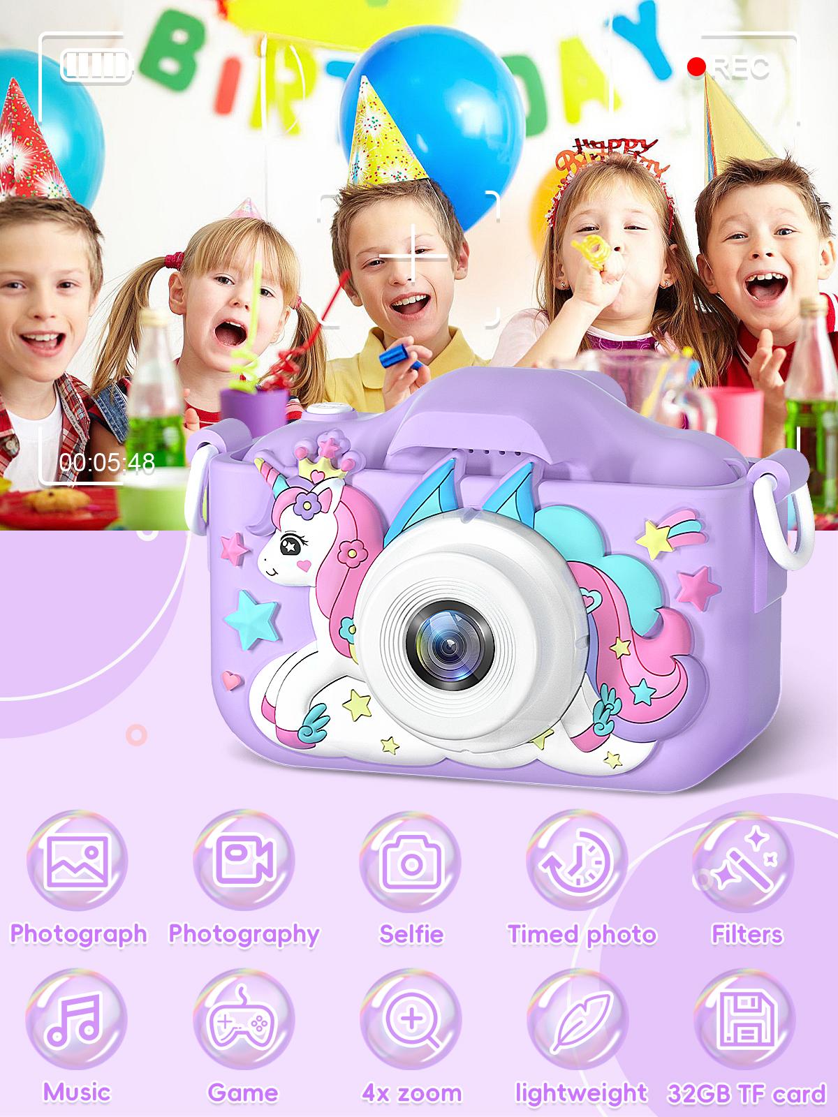 Kids Camera with Selfie Mode – HD Video Camcorder with Cute Silicone Case, Rechargeable Toy, Perfect Birthday or Holiday Gift for 3–12 Year Old Boys & Girls