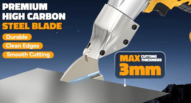 Sheet Metal Cutter with 2 × 1.5AH Batteries & a Charger, Sheet Metal Nibbler - 221 Ft-Lbs Torque Metal Shears - Cuts Material for Steel, Leather & Carpet - with 360 Degree Pivoting Head Sheet Metal Cutter with 2 × 1.5AH Batteries & a Charger, Sheet Metal Nibbler - 221 Ft-Lbs Torque Metal Shears - Cuts Material for Steel, Leather & Carpet - with 360 Degree Pivoting Head