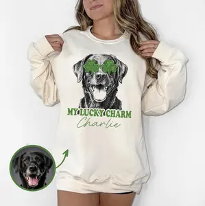 Custom Pet St Patricks Day T-Shirt with Photo DTG Printed